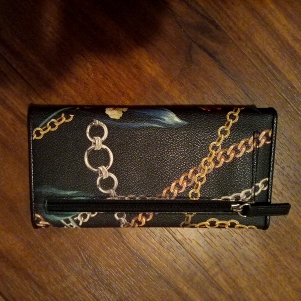 Dana Buchman Black and Red Wallet with Floral Design - Picture 5 of 5
